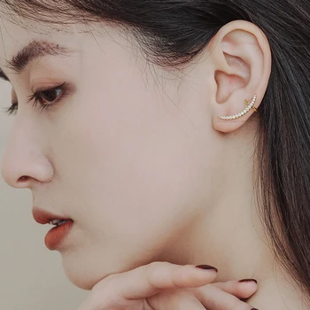 QS19 Ženska Moda korejski Uhani Posnetek na Uhane Ponaredek Piercing Asimetrični Zvezda, Luna Uhan Darilo Uhani za Ženske 2021