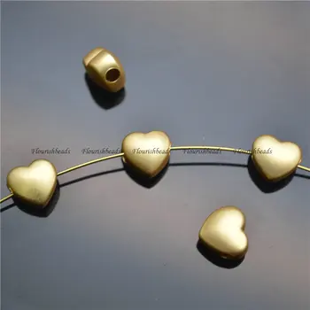 Antikorozijski Nickle Free 3 mm Velika Luknjica, pozlačeni Mini Srčkan Srce Obliko Kroglice Modnega Nakita Makings Fit Zapestnica