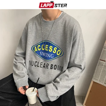 LAPPSTER Moških Grafika korejski Modnih Hoodies 2020 Puloverju Japonski Ulične Prevelik Sweatshirts Hip Hop O-Vratu Hoodie INS
