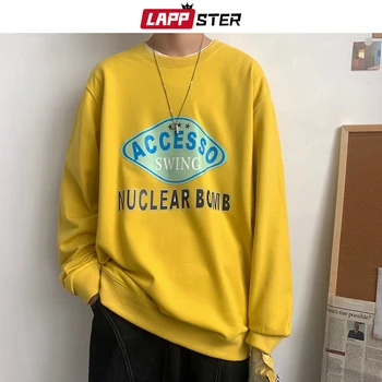 LAPPSTER Moških Grafika korejski Modnih Hoodies 2020 Puloverju Japonski Ulične Prevelik Sweatshirts Hip Hop O-Vratu Hoodie INS