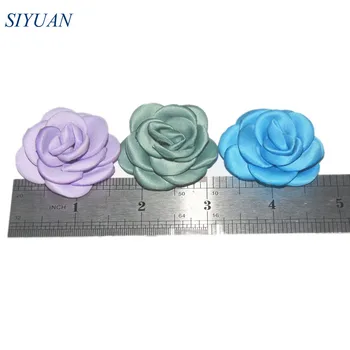 Debelo 220pcs/veliko 4.0 cm Zgorela Tkanine Flora Saten Rose Cvet Otroci Hairclip/Glavo/Poroka Dekoracija 36 Color TH244