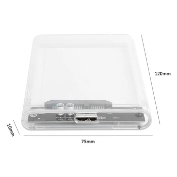 Plastični Prozorni HDD SSD Primeru 2.5 inch SATA 3, USB Trdi Disk, Ohišje za Gospodinjstva Računalniško Varnost Deli