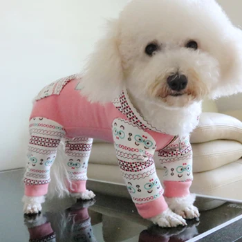 Jesen/Zima Pes Jumpsuits Kuža Puloverju Zadrgo Obleke Za Majhne Pse Plus Žamet Hoodies Natisnjeni Zaviti Trebuh Pižamo Pudelj
