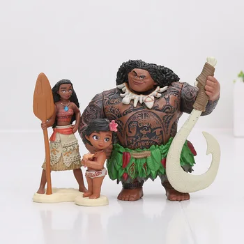 10pcs/veliko 5-10 cm Moana Slika Igrača Moana Maui Gramma Tala Tui Tamatoa Heihei Petelin Pua Prašičev Hawk Živali Model Lutka za Otroke