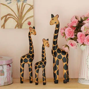 3 Kos Določa Žirafa Okraske Ustvarjalne Doma Okraski Nordijska Dnevnik Lesene Živalske Figurice Družina Žirafe Obrti Darilo