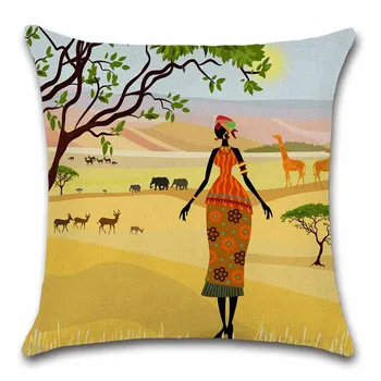 Afriške Vzorec Abstraktnega Slikarstva Afriki Blazine Pokrov Okras hiši Domači kavč, stol, sedež Eksotičnih darilo za prijatelja, prevleke