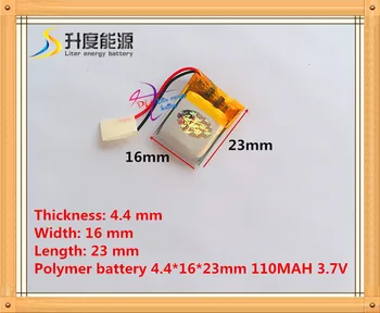 Polimer baterijo 3,7 V dc baterija 441623 110MAH MP3, MP4 MP5 GPS Igrače majhnih avdio baterije baterije za ponovno Polnjenje