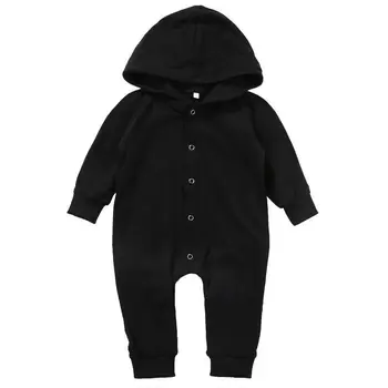 Malčka Dojenčka Newborn Baby Boy Oblačila Romper Dolg Rokav Black Jumpsuit Playsuit Obleke Obleke 0-24M