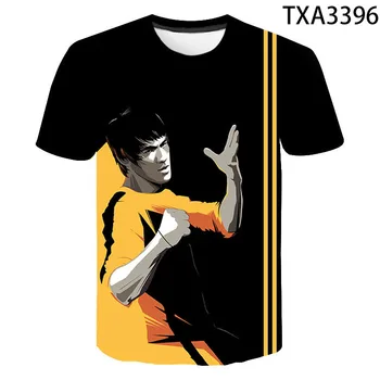 Moške priložnostne vsestranski natisnjeni T-Shirt Vrh poletje za otroke kratek rokav moda Bruce Lee 3D T-shirt svoboden modni T-shirt 6XL