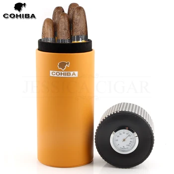COHIBA Usnje Potovanja Humidor Cigar Polje cedrovine Prenosni Cigar Primeru Jar W/Vlažilnik Higrometer Humidor Polje Fit 5 Cigare
