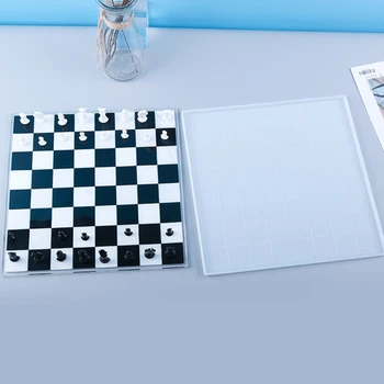 1 Nastavite Šah+Šahovnice Silikonski Kalup DIY Obrti, zaradi Česar Orodje Šah Odbor Kristalno Epoksi Smolo Plesni