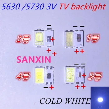 Samsung Seoul lextar uni 5630 5730 3V 0,5 W 1W LED TV ozadja SMD LED Hladno bel 500pcs 1000PCS