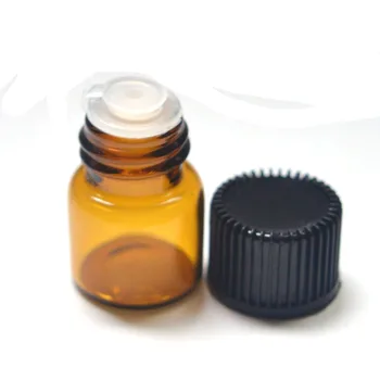 300pcs Tekoče Parfuma Vzorec Amber Steklenici z Odprtino Reduktorjem in Skp Majhne Eterično Olje 1ml Jasno Vial