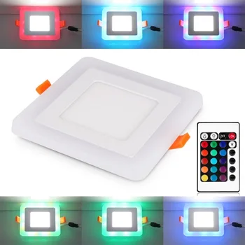3 Model Krog RGB+ bela dvojni barvni Led Panel Svetlobe, 6w/9w/18w/24W AC85-265V Vgradne LED Ceiiling Lučka led Stropna svetilka