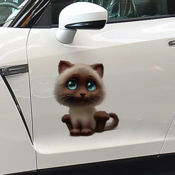 Srčkan Creative 3D Mačka Živali Avto Nalepke, Avtomobile, Motorna kolesa Dodatki Zunanjost Vinilne Nalepke za Toyota, Honda, Vw