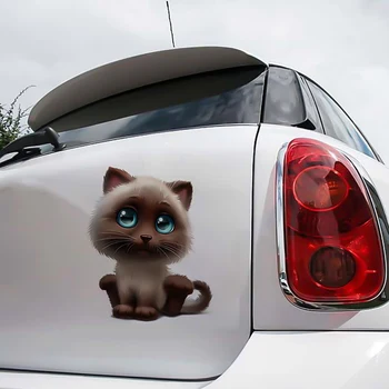 Srčkan Creative 3D Mačka Živali Avto Nalepke, Avtomobile, Motorna kolesa Dodatki Zunanjost Vinilne Nalepke za Toyota, Honda, Vw