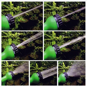 Brezplačna dostava Čarobno prilagodljiv Razširljiv Vrtno Cev v kolutih Modro in Zeleno 25FT-200FT+spray Pištolo Vrt Voda priključek (EU in ZDA)