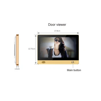 IHome4 Video WIFI Vrata Pregledovalnika LCD 7-Palčni TFT Kapacitivni Zaslon na Dotik WSVGA 1024 x 600, Zgrajena v 12000 Mah Baterija Šifriranje