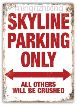 Skyline Parkirišče - Kovinsko Steno Prijavite Plaketo Art - Nissan GTR R32 R33 R34 R35 Avto(Obisk Naše Trgovine, Več Izdelkov!!!)