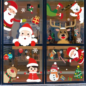 2020 Božič Okno Nalepke Vesel Božič Okraski za Dom Steno, Stekla, Nalepke Novo Leto Doma Decals Okno Nalepke