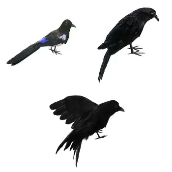 3pcs Simulacije Ptic Umetno Realno Raven Vrt Figurice Ponaredek Ptice