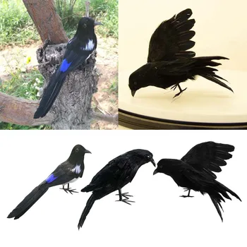 3pcs Simulacije Ptic Umetno Realno Raven Vrt Figurice Ponaredek Ptice