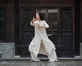 Tradicionalna Kitajska Hanfu Tang Bo Ustrezala Kung Fu Dolge Plašče Ženske Perilo Retro Obleko Zen Čaj Umetnosti Obleke Uspešnosti Cosplay Kostumi