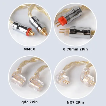 NiceHCK C8s-1 Slušalka Kabel 8 Core Silver Plated Baker 3,5 mm/2,5 mm/4.4 mm MMCX/NX7/QDC/0.78 2Pin Zamenjava Kabel za KP520 MK3