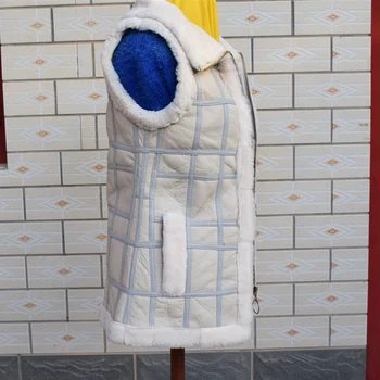 2021 Novo striženju Ovac, Zimska Oblačila Ženske Plašč Šivanje Srednje Dolžine Plašči Krzno Plašč toplo waistcoat jakna