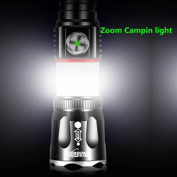 Visoka Kakovost XM-L2 U3 & COB Led Svetilko, Baklo Aluminij Zlitine Nepremočljiva 18650 Baterijo Zoomable Luč za Kampiranje, Pohodništvo 10W
