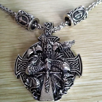 Norse Odin Simbol Runic Rune Kroglice Helena Rosova Obesek Viking Ogrlica Amulet Talisman Za Zmago Varstvo Nakit