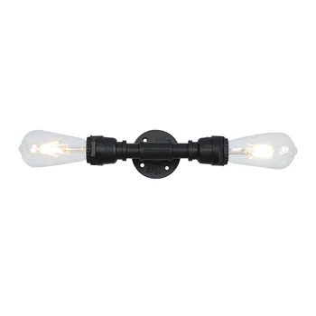 Dvojno Retro Stenske Luči LED Edison E27 Črno Železo Vodne Pipe Lučka Mansarda Letnik Rov Stenske Luči Tekem Doma Dekor Razsvetljavo