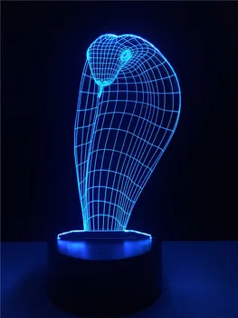 Ustvarjalne Živali Kača 3D Lučka LED USB Razpoloženje Otroka Ponoči Luči Multicolor Swtich Dotik Daljinsko Luminaria Napeljave Lampara Spanje