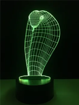 Ustvarjalne Živali Kača 3D Lučka LED USB Razpoloženje Otroka Ponoči Luči Multicolor Swtich Dotik Daljinsko Luminaria Napeljave Lampara Spanje
