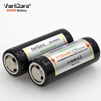 1PCS VariCore Varstvo 26650 5100mAh 3,7 V Li-lon Polnilna Baterija s PCB 4A 3,6 V Moči baterije za Svetilko
