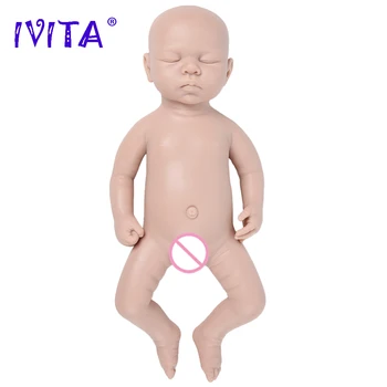 IVITA WG1507 46 cm 3,2 kg Zaprtimi Očmi Celotno Telo, Silikonski Bebe Prerojeni Lutke Otroka Unpainted Nedokončane Mehko Lutke DIY Prazno Igrače Kit
