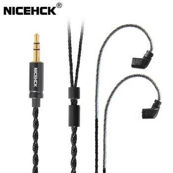 NiceHCK MC8 8 Core Bakra, Srebra Mešani Slušalke Kabel 3,5 mm/2,5 mm MMCX/2Pin Za ZSN ZST DB3 C12 C10 ZSX ZS10 Pro V90 BL03 BL-05
