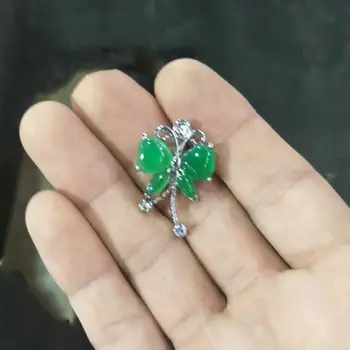 Naravni Ma Lai yu S925 srebro Jade Obesek Nakit Srečen Ugoden Amulet Jade Obesek Fine nakit Božična srebrna ogrlica