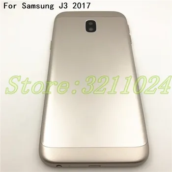 Novo Za Samsung Galaxy J3 2017 J330 J330F Metal Nazaj Ohišje Pokrov Pokrov Baterije S Kamero Steklo+Moč Gumbom za Glasnost Tipka+Logotip