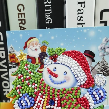 Božični Kartice 5D Diamond Slikarstvo Kompleti za Božično Drevo Santa Claus Polni Sveder Ne