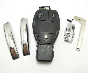 3 Gumbi za Vstop brez ključa Smart Remote Control Ključne Fob Primeru Za Mercedes Benz Ključni fob lupini z MB STAR LOGOTIP