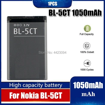 1ps BL-5CT Za Nokia 3720C 5220XM 6303C 6730C C5 C5-00 C6-01 6030C 6303i Litij-Polimer Mobilnega Telefona, Baterije