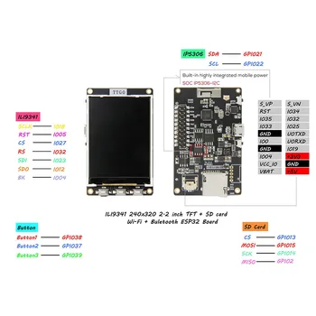 ESP32 LCD Zaslon Odbor Modul za BTC Cena Ticker Program 4 MB SPI Flash Psram
