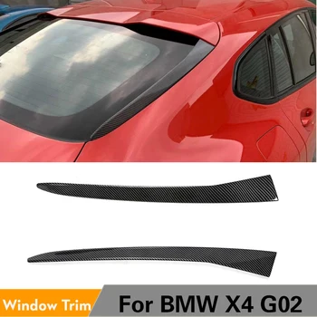Avto Zadaj Krilo Strani Spojler Nalepke Trim Kritje za BMW X4 G02 2019 2020 Zadnje Okno Strani Spojler Lip Gloss Black / Carbon Videz