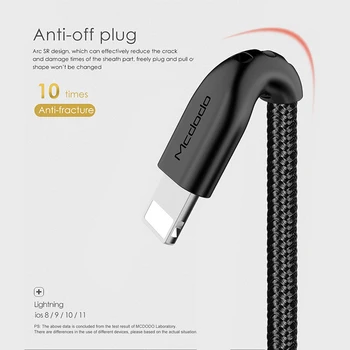 Mcdodo 5Pcs/Veliko Lightning na USB Kabel za iPhone X 8 7 6 6s Plus SE 5s 2.4 Hitro Polnjenje 0,2 m 1,2 m Kabel USB Kabel Za iPhone