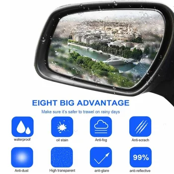 Vroče Prodajo 12 Kosov Avto Rearview Mirror Film Rainproof Nepremočljiva Ogledalo Film Anti Meglo Rearview Mirror Film