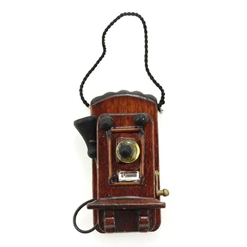 ABWE Najbolje Prodaja 1:12 Miniaturni Starinsko Stensko Montažo Telefon Lutke Okrasni Dodatki