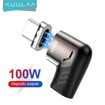 KUULAA 100W Magnetni USB Tip C Adapter za MacBook Pro Komolec USB Tip C Polnjenje Priključek za Huawei Magnet USB-C Adapter