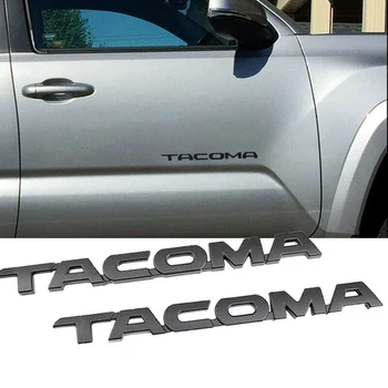 4Pcs Set za Tacoma V6 4X4 Trunk Avtomobilska Vrata, vrata prtljažnika Emblemi Značko Decal za Toyota Tacoma (Mat Črna)