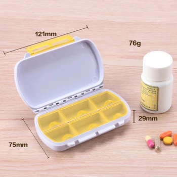 6 Celic Nepremočljiva Pill Box Tablete Organizator Tulec, Prenosni Potovanja Zdravila Za Shranjevanje Posode Medicine Polje Roza Tabletko Primerih
